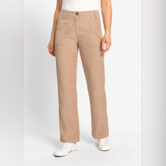 Size 10 - Olsen - Mona Fit Straight Leg Linen Blend Pant - Picture 1 of 3